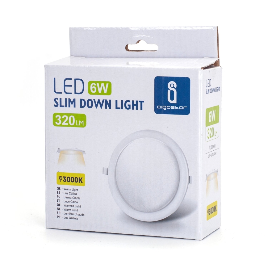 Aigostar - LED Vgradna svetilka ULTRATHIN LED/6W/230V 3000K bela