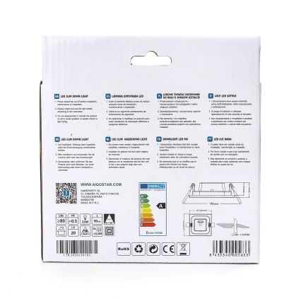 Aigostar - LED Vgradna svetilka ULTRATHIN LED/6W/230V 6000K bela