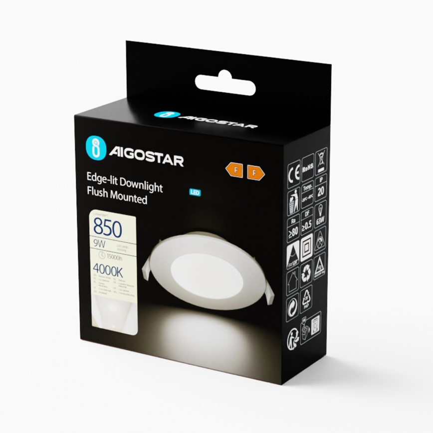 Aigostar - LED Vgradna svetilka ULTRATHIN LED/9W/230V 4000K bela