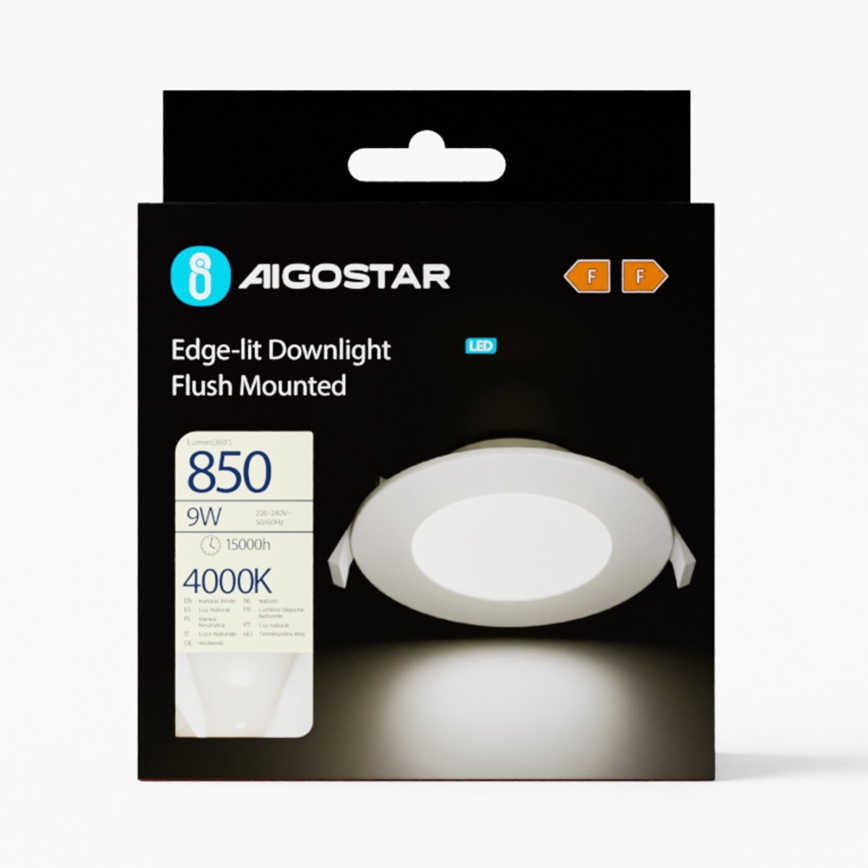 Aigostar - LED Vgradna svetilka ULTRATHIN LED/9W/230V 4000K bela