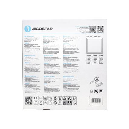 Aigostar - LED Vgradni panel LED/40W/230V 3000K/4000K/6500K 60x60cm bela