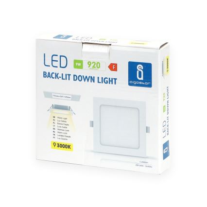 Aigostar - LED vgradno stropno svetilo LED/9W/230V 3000K 14,5x14,5 cm belo