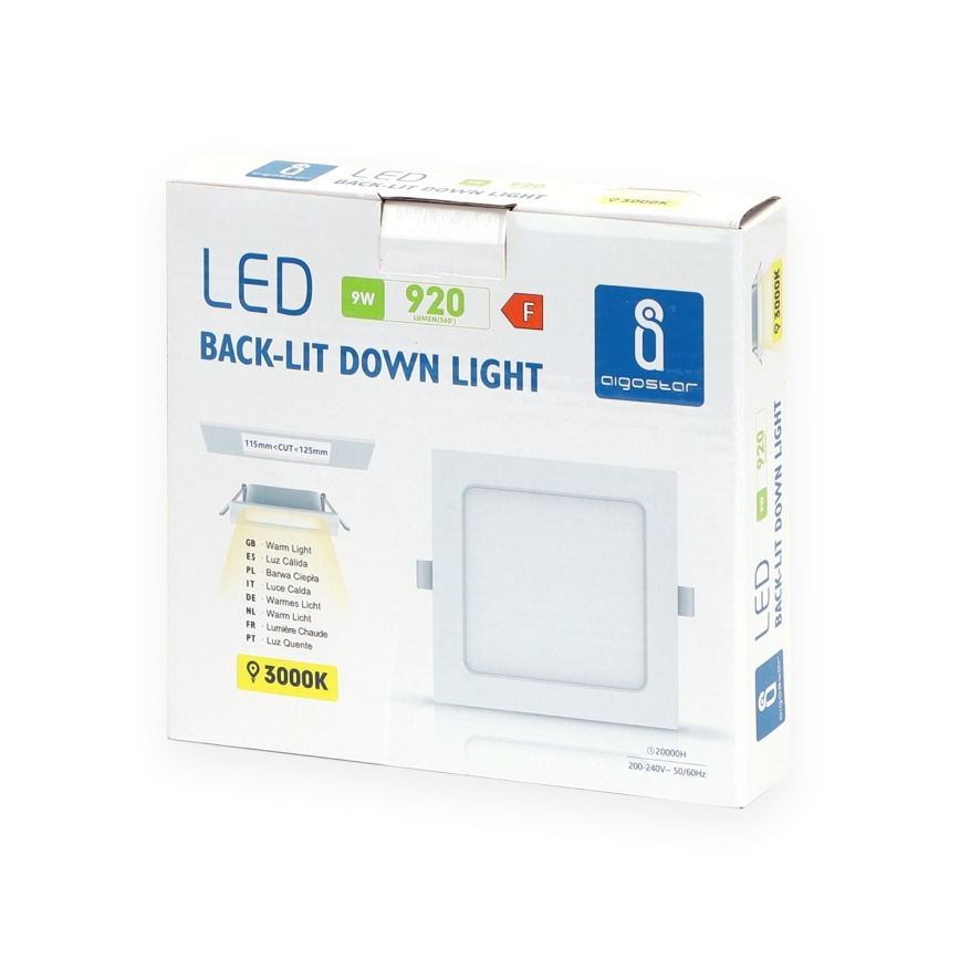 Aigostar - LED vgradno stropno svetilo LED/9W/230V 3000K 14,5x14,5 cm belo