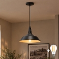 Aigostar - LED viseči lestenec na kablu 1xE27/60W/230V Ø 36 cm črna