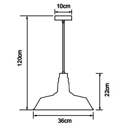 Aigostar - LED viseči lestenec na kablu 1xE27/60W/230V Ø 36 cm črna