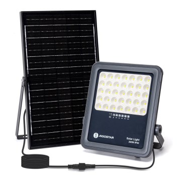 Aigostar - LED zatemljiv solarni reflektor LED/200W/3,4V IP65 15000 mAh + daljinski upravljalnik