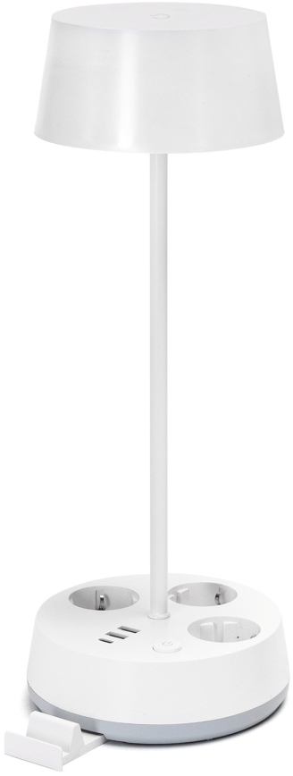Aigostar - LED zatemljiva namizna svetilka z vtičnicami in USB LED/4,6W/230V 3000/4000/6500K bela