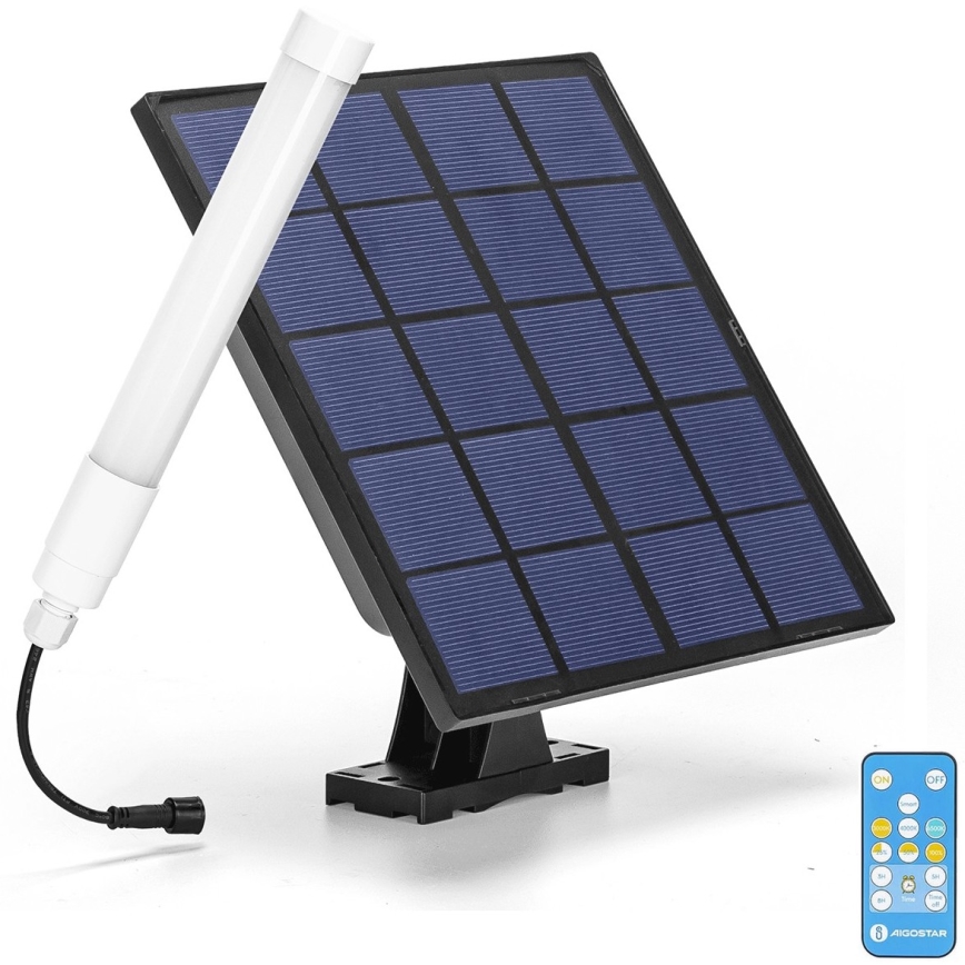 Aigostar - LED Zatemnitvena cev s solarnim panelom LED/3,2V 3000K/4000K/6500K IP65 5000 mAh + Daljinski upravljalnik