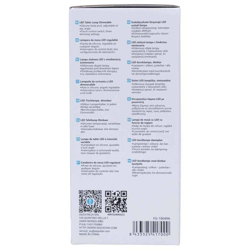 Aigostar - LED Zatemnitvena namizna svetilka LED/4W/5V 4000K