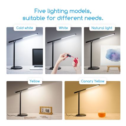 Aigostar - LED Zatemnitvena namizna svetilka na dotik LED/8W/230V 3000-6000K črna