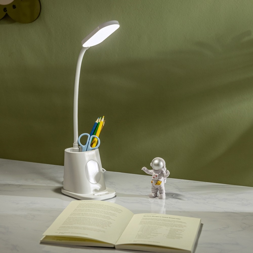 Aigostar - LED Zatemnitvena polnilna namizna svetilka LED/2,8W/5V 1800mAh 3000/5000K bela