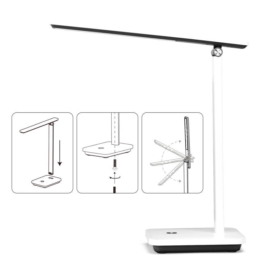 Aigostar - LED Zatemnitvena polnilna namizna svetilka LED/5W/5V 3000-6500K bela/črna