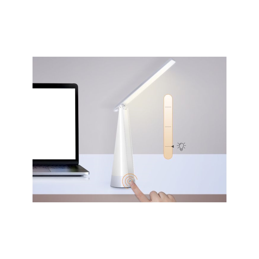 Aigostar - LED Zatemnitvena polnilna namizna svetilka LED/7W/5V 4000K 4400 mAh bela