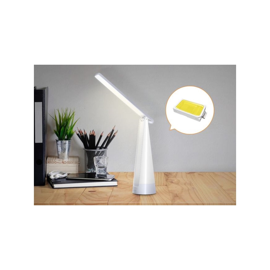 Aigostar - LED Zatemnitvena polnilna namizna svetilka LED/7W/5V 4000K 4400 mAh bela