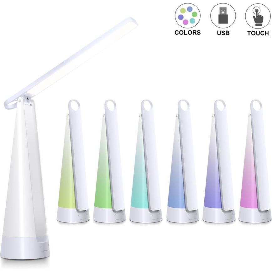 Aigostar - LED Zatemnitvena polnilna namizna svetilka LED/7W/5V 4000K 4400 mAh bela