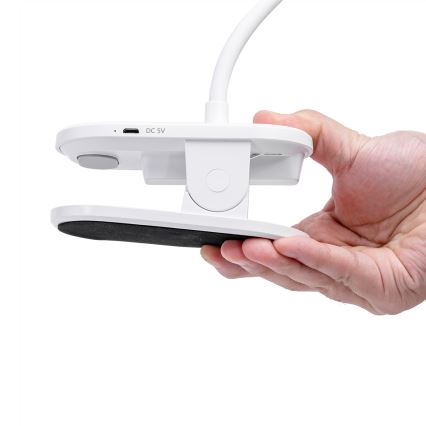 Aigostar - LED Zatemnitvena polnilna namizna svetilka s sponko LED/2,5W/5V 1200mAh bela