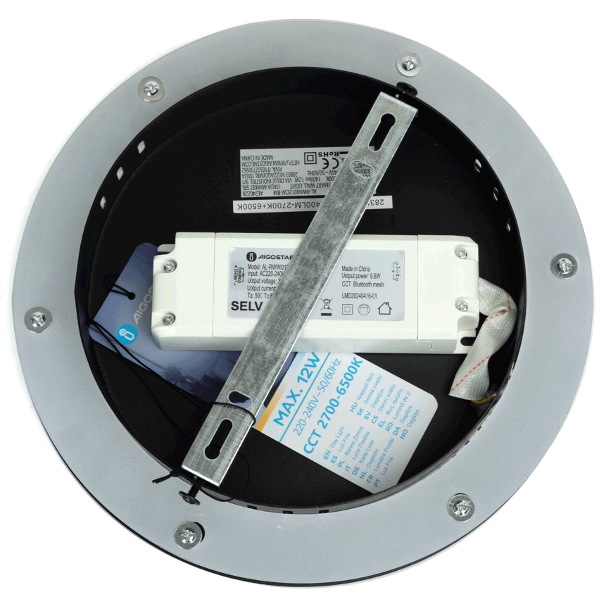 Aigostar - LED Zatemnitvena stenska svetilka MESH Pametni LED/12W/230V 2700-6500K črna
