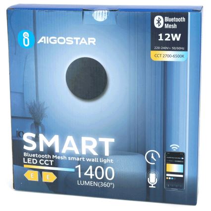 Aigostar - LED Zatemnitvena stenska svetilka MESH Pametni LED/12W/230V 2700-6500K črna