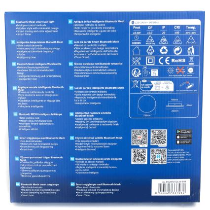 Aigostar - LED Zatemnitvena stenska svetilka MESH Pametni LED/12W/230V 2700-6500K črna