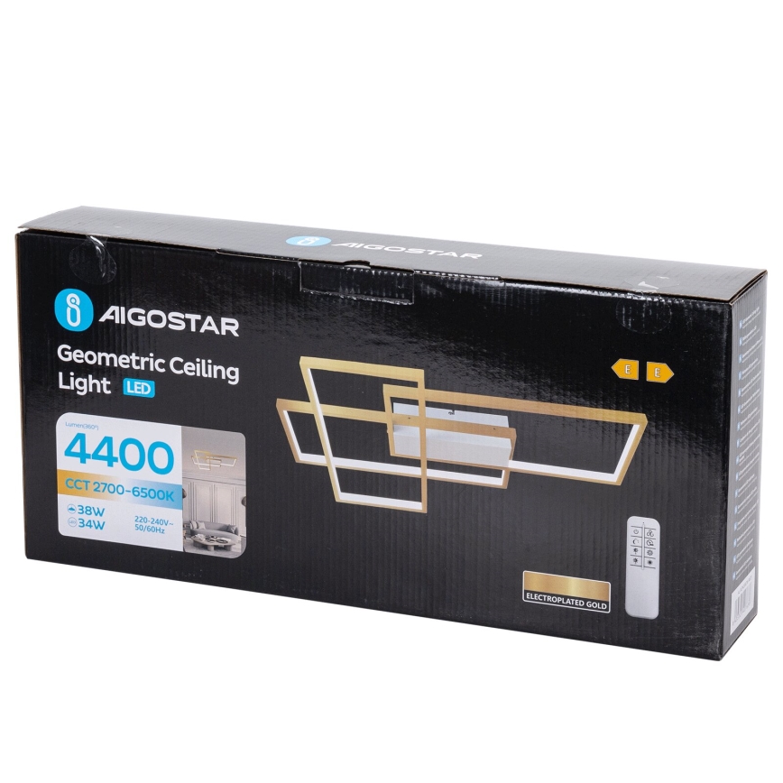 Aigostar - LED Zatemnitvena stropna svetilka LED/38W/230V 2700-6500K + Daljinski upravljalnik