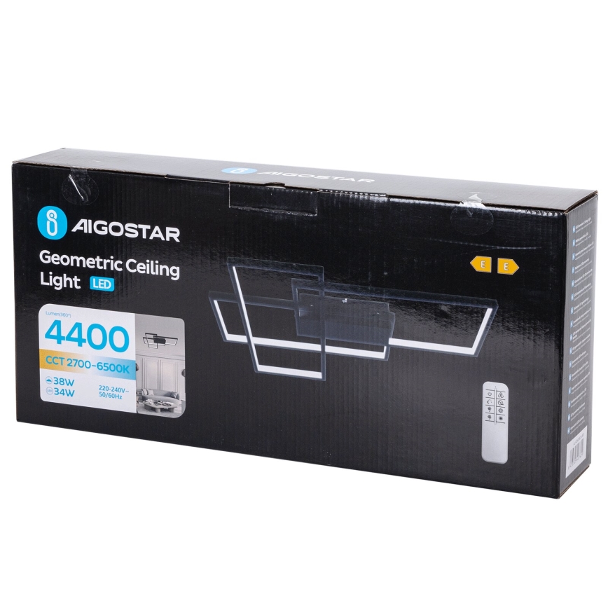 Aigostar - LED Zatemnitvena stropna svetilka LED/38W/230V 2700-6500K + Daljinski upravljalnik