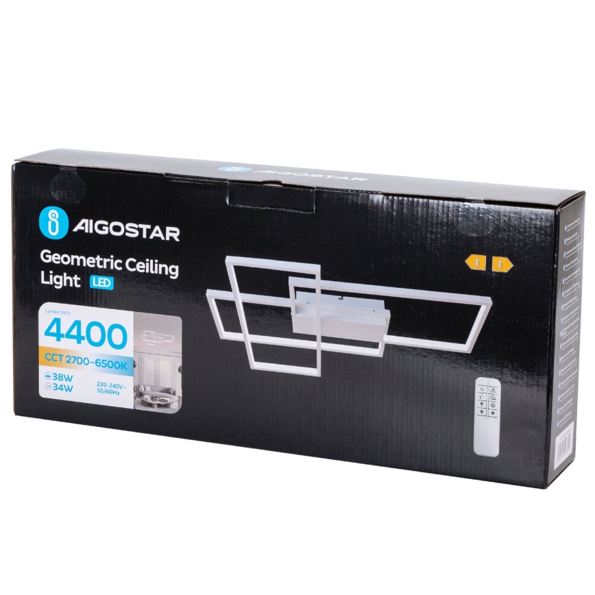 Aigostar - LED Zatemnitvena stropna svetilka LED/38W/230V 2700-6500K + Daljinski upravljalnik