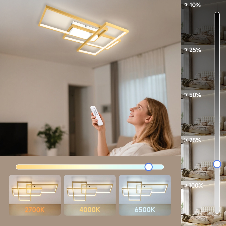 Aigostar - LED Zatemnitvena stropna svetilka LED/38W/230V 2700-6500K + Daljinski upravljalnik
