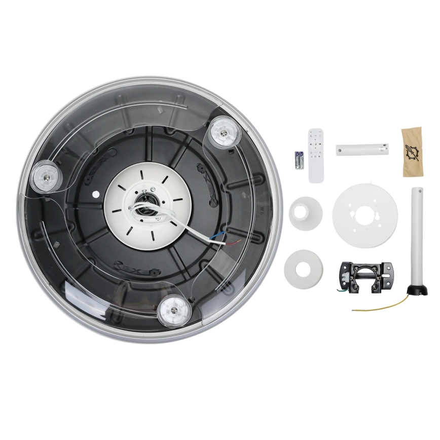 Aigostar - LED Zatemnitvena stropna svetilka z ventilatorjem MESH LED/50W/230V 2700-6500K bela + Daljinski upravljalnik
