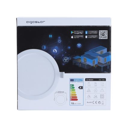 Aigostar - LED Zatemnitvena vgradna svetilka LED/18W/230V pr. 22 cm Wi-Fi