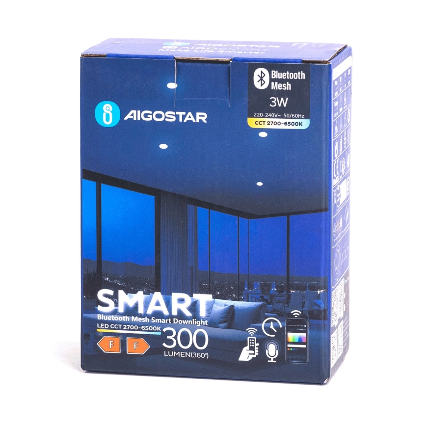 Aigostar - LED Zatemnitvena vgradna svetilka MESH LED/3W/230V 2700-6500K bela