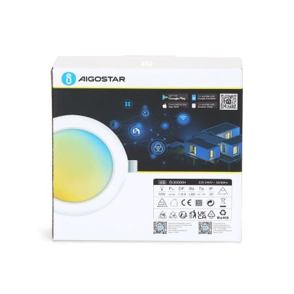 Aigostar - LED Zatemnitvena vgradna svetilka LED/9W/230V pr. 14,5 cm Wi-Fi