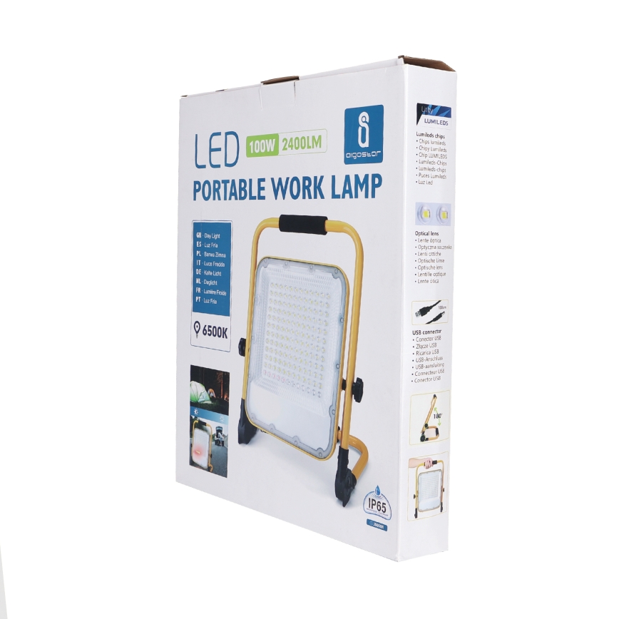 Aigostar - LED Zatemnitveni polnilni reflektor LED/100W/5V 6500K IP65 1500mAh