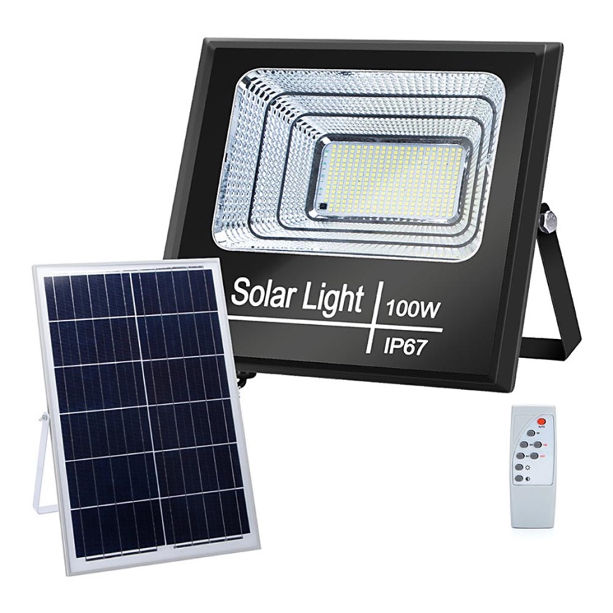 Aigostar - LED Zatemnitveni solarni reflektor LED/100W/3,2V IP67 2000 mAh + Daljinski upravljalnik
