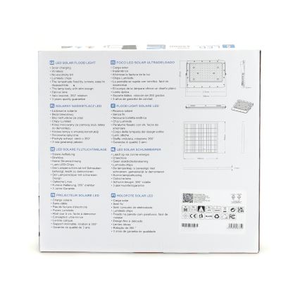 Aigostar - LED Zatemnitveni solarni reflektor LED/200W/3,2V IP65 20000 mAh + Daljinski upravljalnik