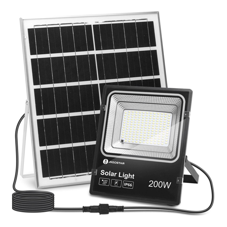 Aigostar - LED Zatemnitveni solarni reflektor LED/200W/3,2V IP66 + Daljinski upravljalnik