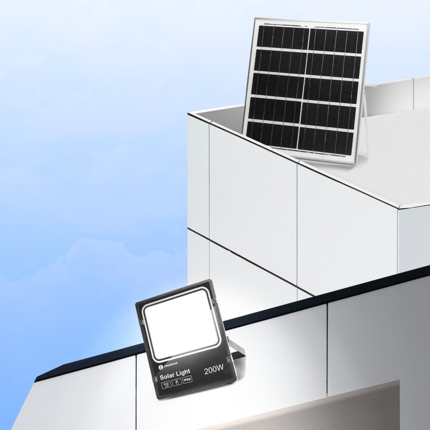 Aigostar - LED Zatemnitveni solarni reflektor LED/200W/3,2V IP66 + Daljinski upravljalnik