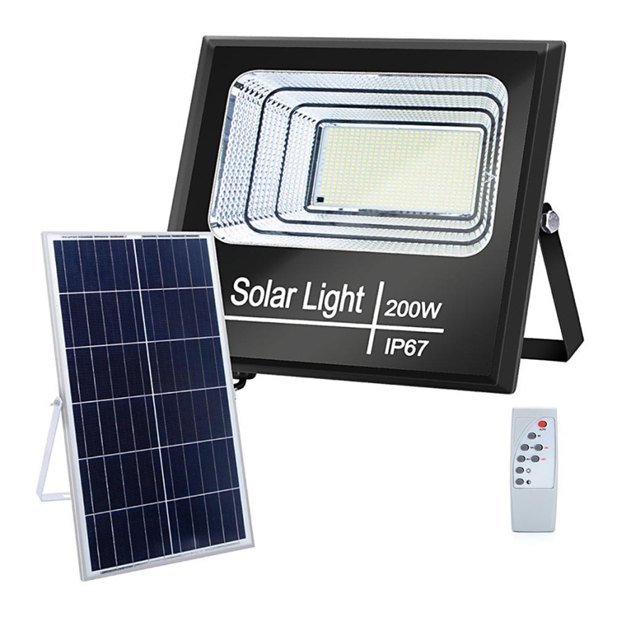 Aigostar - LED Zatemnitveni solarni reflektor LED/200W/3,2V IP67 + Daljinski upravljalnik