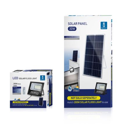 Aigostar - LED Zatemnitveni solarni reflektor LED/200W/3,2V IP67 + Daljinski upravljalnik