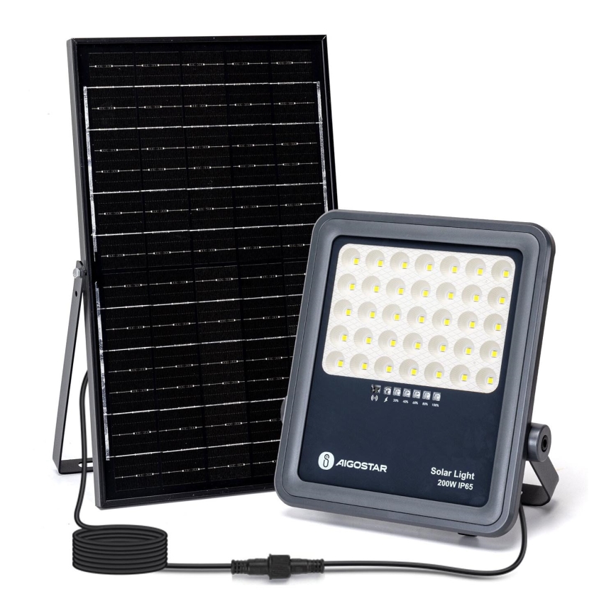 Aigostar - LED Zatemnitveni solarni reflektor LED/200W/3,4V IP65 + Daljinski upravljalnik