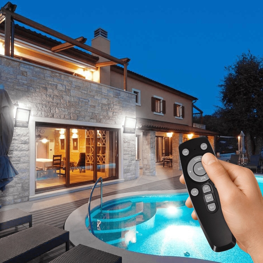 Aigostar - LED Zatemnitveni solarni reflektor LED/300W/3,2V IP66 + Daljinski upravljalnik
