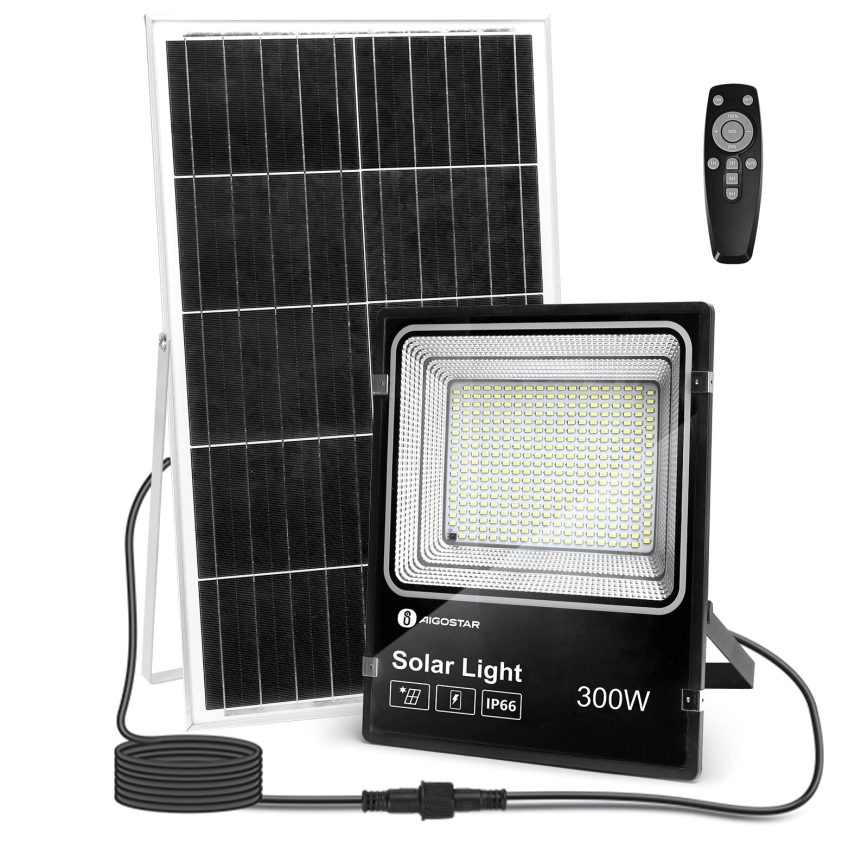 Aigostar - LED Zatemnitveni solarni reflektor LED/300W/3,2V IP66 + Daljinski upravljalnik