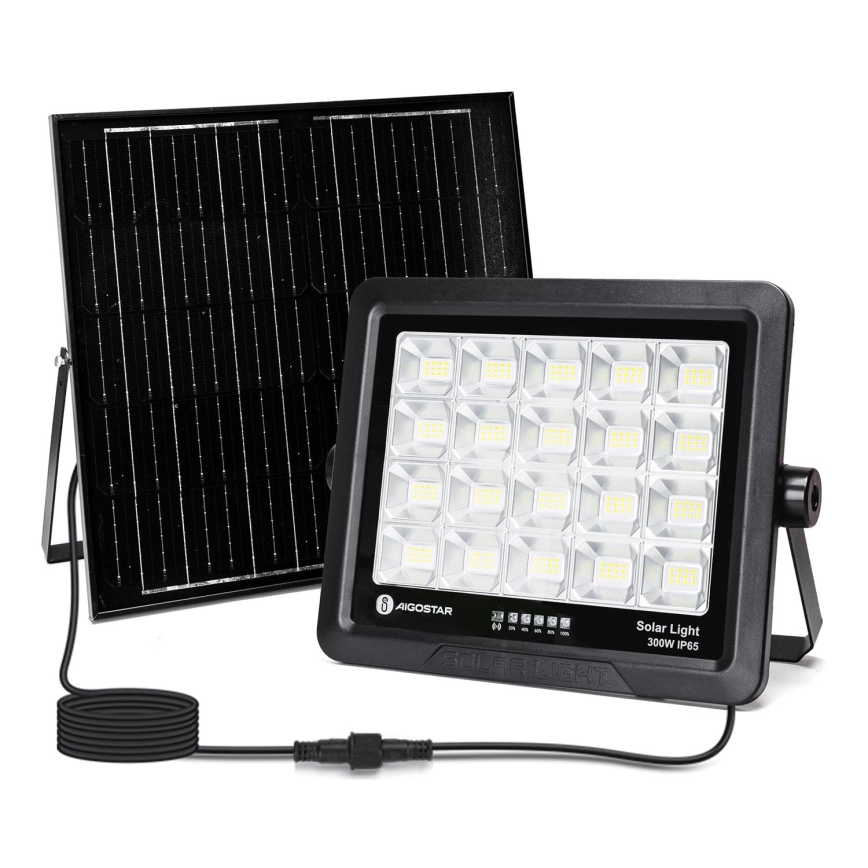 Aigostar - LED Zatemnitveni solarni reflektor LED/300W/3,4V IP65 + Daljinski upravljalnik