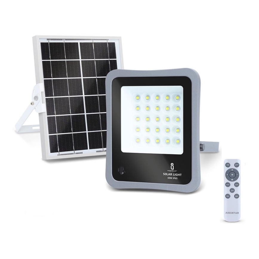 Aigostar - LED Zatemnitveni solarni reflektor LED/30W/3,2V 20000 mAh IP67 + Daljinski upravljalnik
