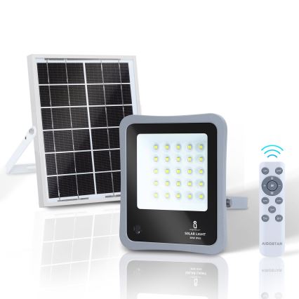 Aigostar - LED Zatemnitveni solarni reflektor LED/30W/3,2V 20000 mAh IP67 + Daljinski upravljalnik