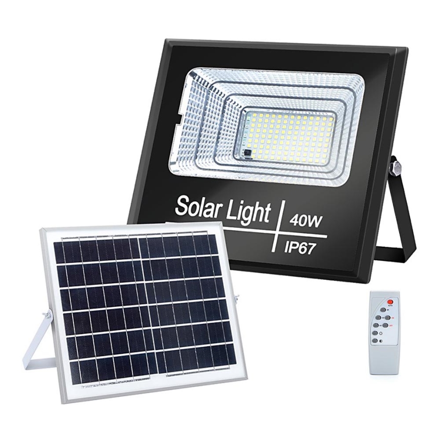 Aigostar - LED Zatemnitveni solarni reflektor LED/40W/3,2V IP67 2000 mAh + Daljinski upravljalnik