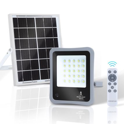 Aigostar - LED Zatemnitveni solarni reflektor LED/50W/3,2V IP65 6000 mAh + Daljinski upravljalnik