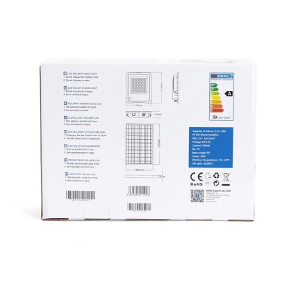 Aigostar - LED Zatemnitveni solarni reflektor LED/50W/3,2V IP65 6000 mAh + Daljinski upravljalnik