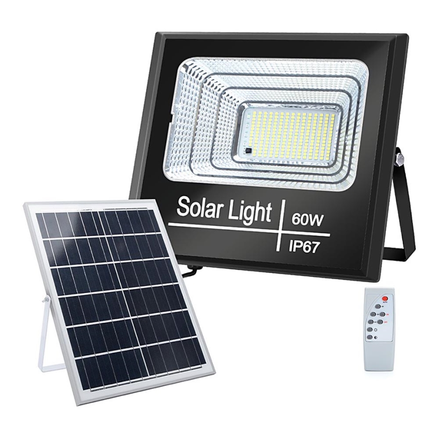 Aigostar - LED Zatemnitveni solarni reflektor LED/60W/3,2V 2000 mAh IP67 + Daljinski upravljalnik