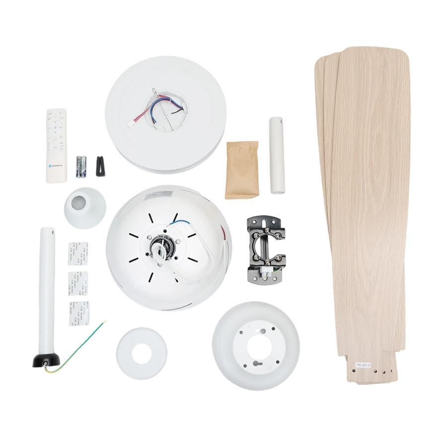 Aigostar - LED Zatemnitveni stropni ventilator LED/20W/230V 2700-6500K 132cm bela/bež + Daljinski upravljalnik