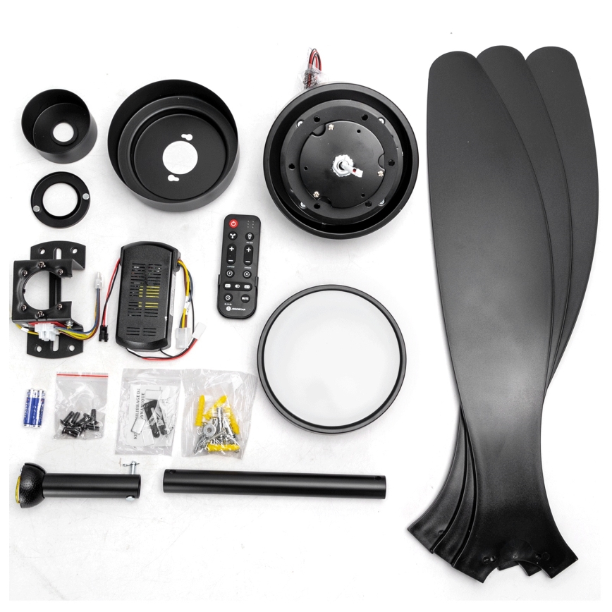 Aigostar - LED Zatemnitveni stropni ventilator LED/20W/230V 2700-6500K 132cm črna + Daljinski upravljalnik